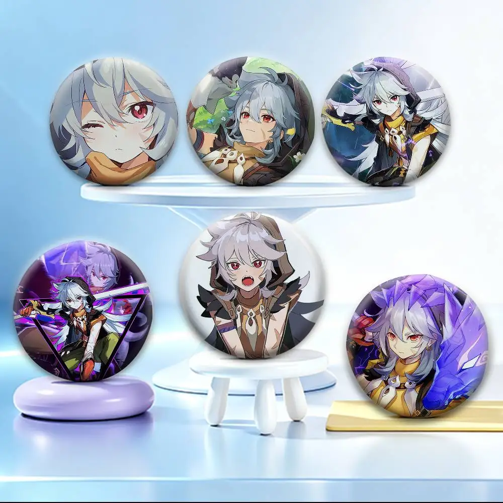 Wolf Spirit Razor Genshin   Badges Creative Tinplate Button PinsBrooch Badge Clothes Backpack