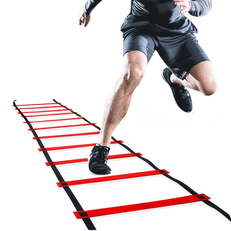 6M 12 Rung Soccer Speed Agility Ladder Set With 12PCS Cones Disc Football Feet Training Fitness Sport Agility Training Equipment