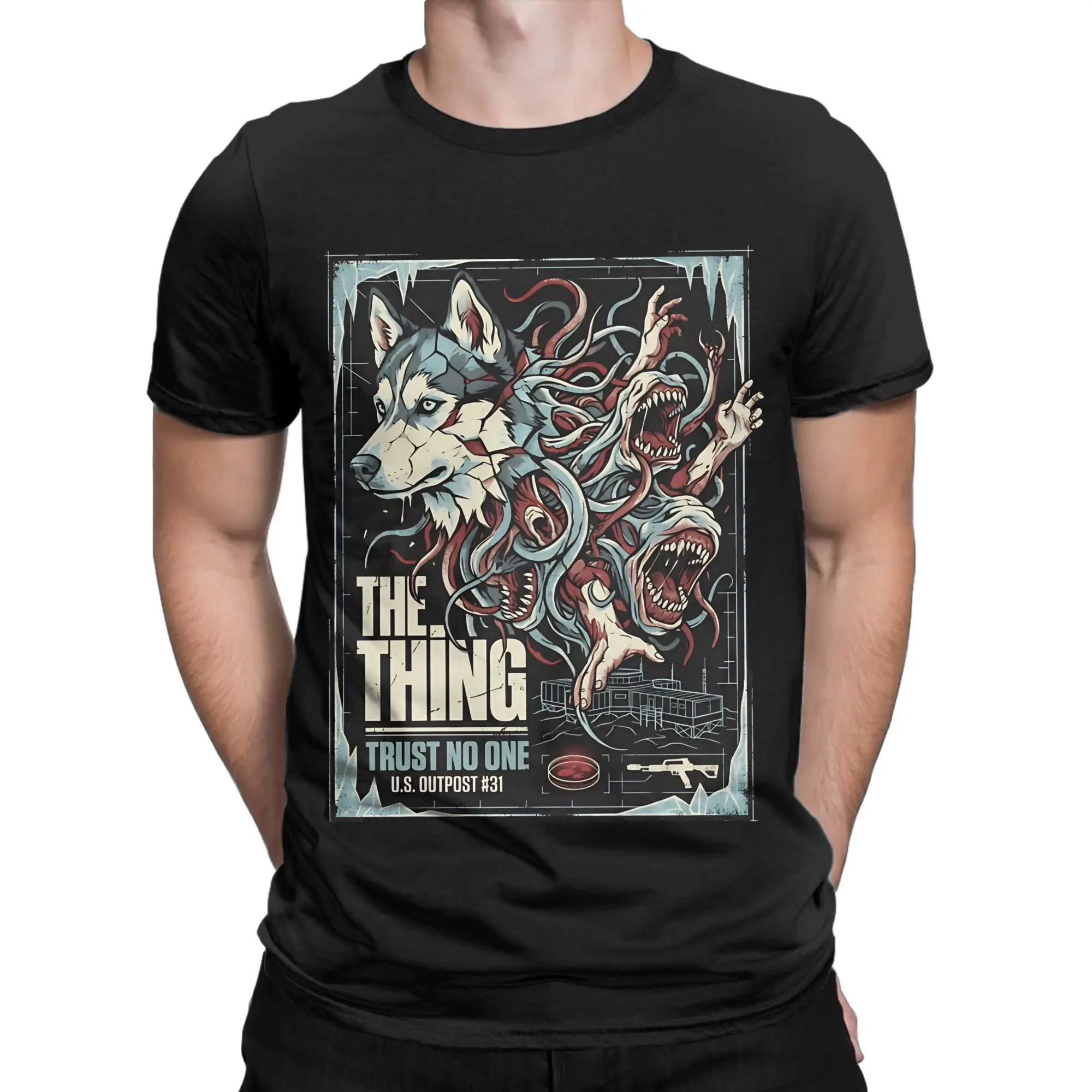 The Thing 1982 Antarctic Horror Classic Novelty 100% Cotton T-Shirt the thing Tees Tops For Men