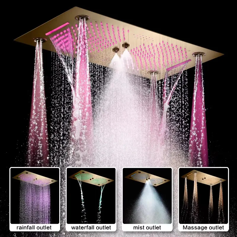 Custom Rain Shower System 400*700mm 4-Function Shower Set Digital Shower Set With Music