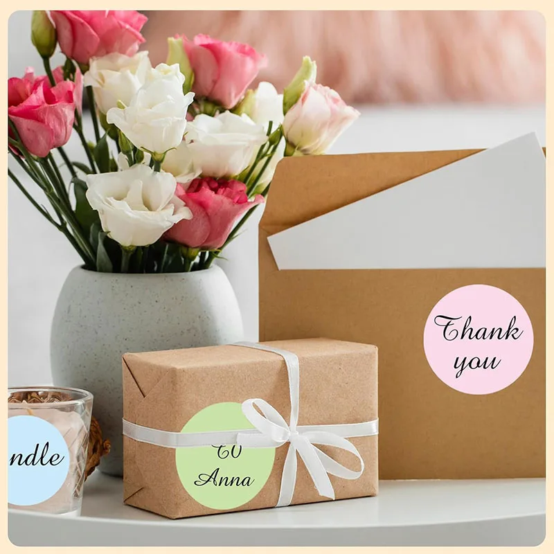 140 шт. круглые термоэтикетки 5 цветов циклические самоклеящиеся прочные рулонные наклейки для печати карты свадебный подарок круглая бирка бумага