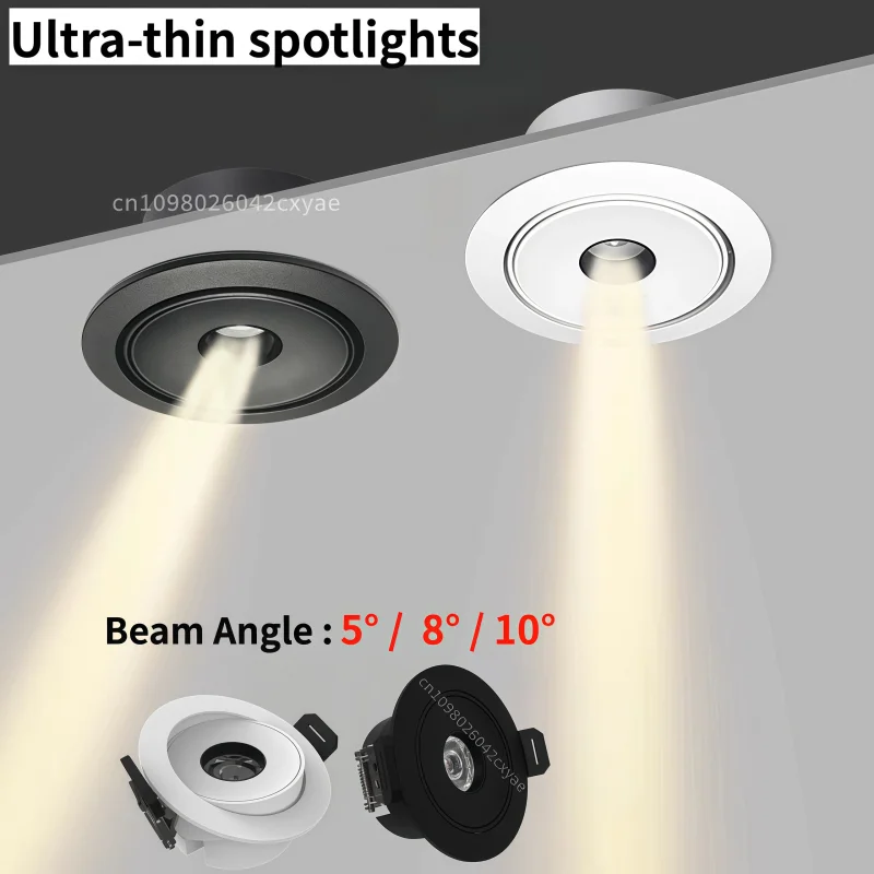 Dimmable ultra-thin anti-glare LED downlights, spotlights, COB ceiling lights3W5W7W9W12W living room cabinet indoor  lighting