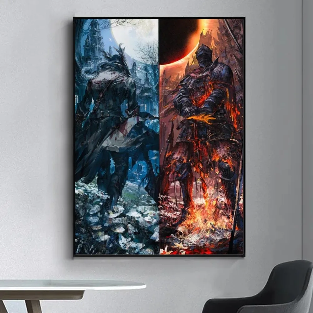 Classic Game Dark Souls 3 Retro Poster Fancy Poster Wall Sticker for Living Room Bar Vintage Decorative Painting Middle