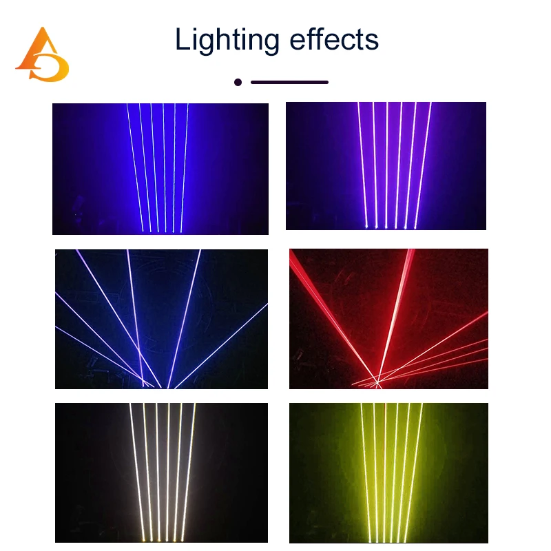 DMX التحكم 6X500mw RGB بار ضوء DJ جهاز عرض ليزر 6 عيون شعاع الليزر تتحرك إضاءة أمامية ديسكو حفل زفاف المرحلة الإضاءة