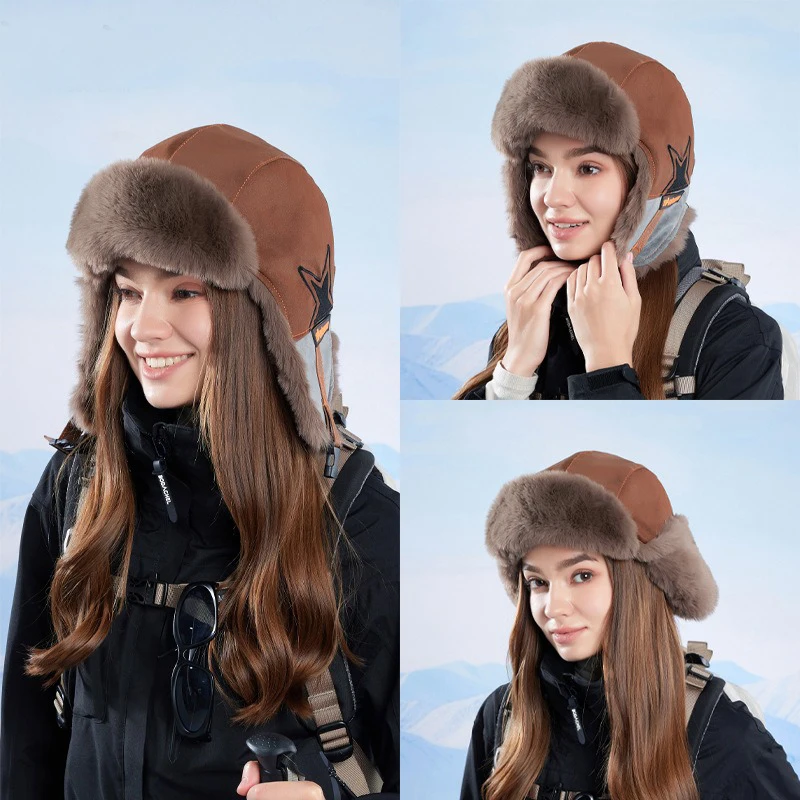 

Winter padded thick cap for children's cycling and skiingkeeping warm protecting against the cold outdoor windproof ear protecti