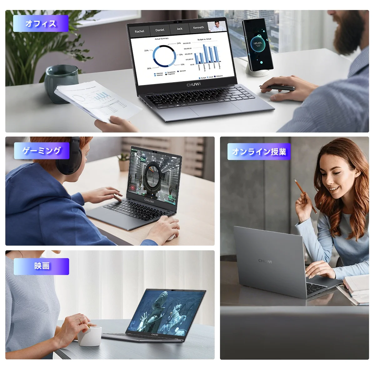 كمبيوتر محمول CHUWI GemiBook XPro بشاشة 14.1 بوصة UHD LPDDR5 16GB RAM 512GB SSD intel12th N150 معالج Windows 11 WIFI6 BT5.2 أجهزة الكمبيوتر المحمولة