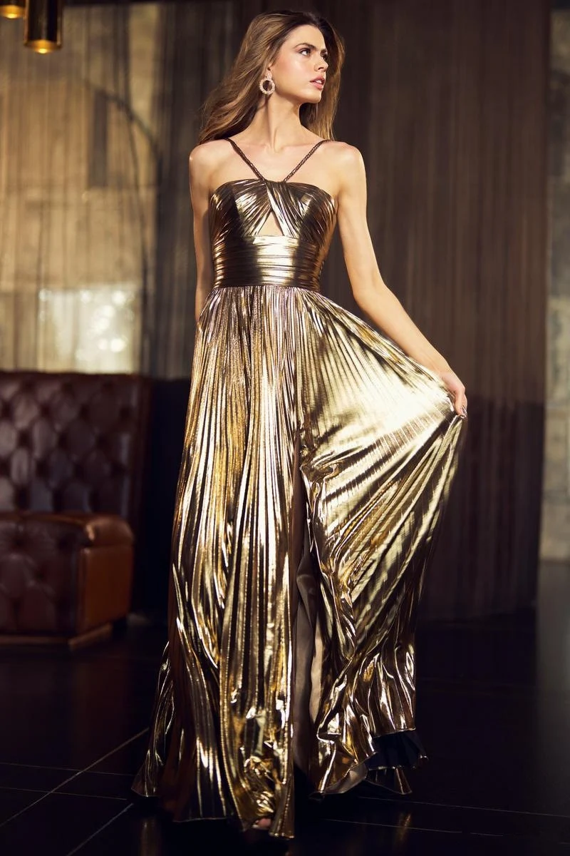 Luxuriöses Damen-Abendkleid aus Metallic, sexy, schulterfrei, Neckholder, Korsett, Gast, Cocktail, Gastgeber, Meerjungfrau, Maxikleid, Abendkleid – Detail 4