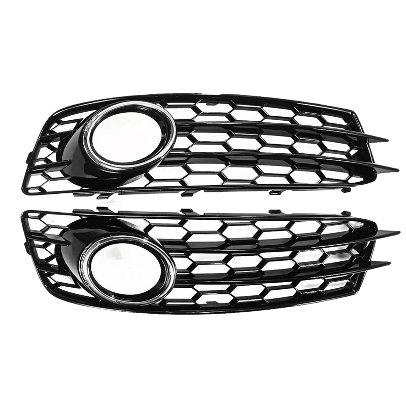 

Chrome Car Front Bumper Fog Light Mesh Grille Parts Component For A3 8P S-Line 2009-2012 Fog Lamp Honeycomb Grille Covers
