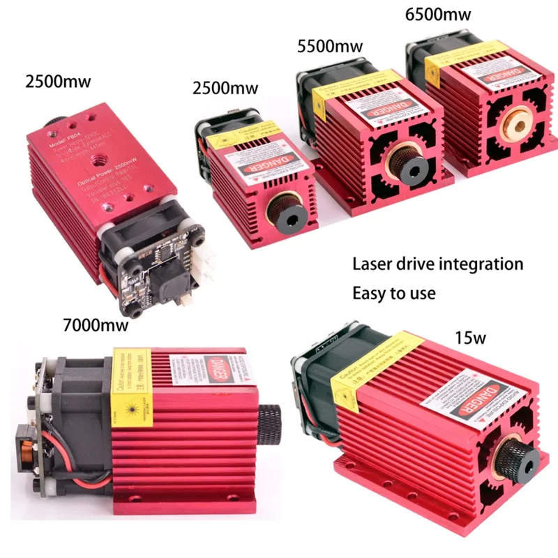 DIY High Power 5500mw Laser Focus 445nm Blue Laser Diode Module, DC: 12V, Fixed focus 18mm,Focus for laser cutting and engraving