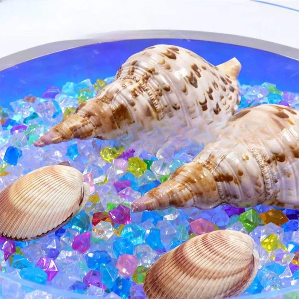 Buffet Equipment Buffet Seafood Display Stand Round Led Acrylic Seafood Ice Bucke