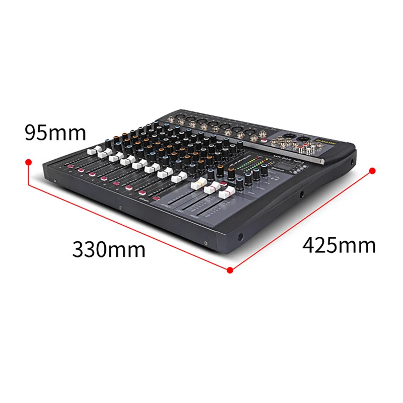 Professional Audio Mixer 8 Channel Mixing Console Bluetooth Sound Board USB Reverb For PC Stage Studio DJ Controller Podcast