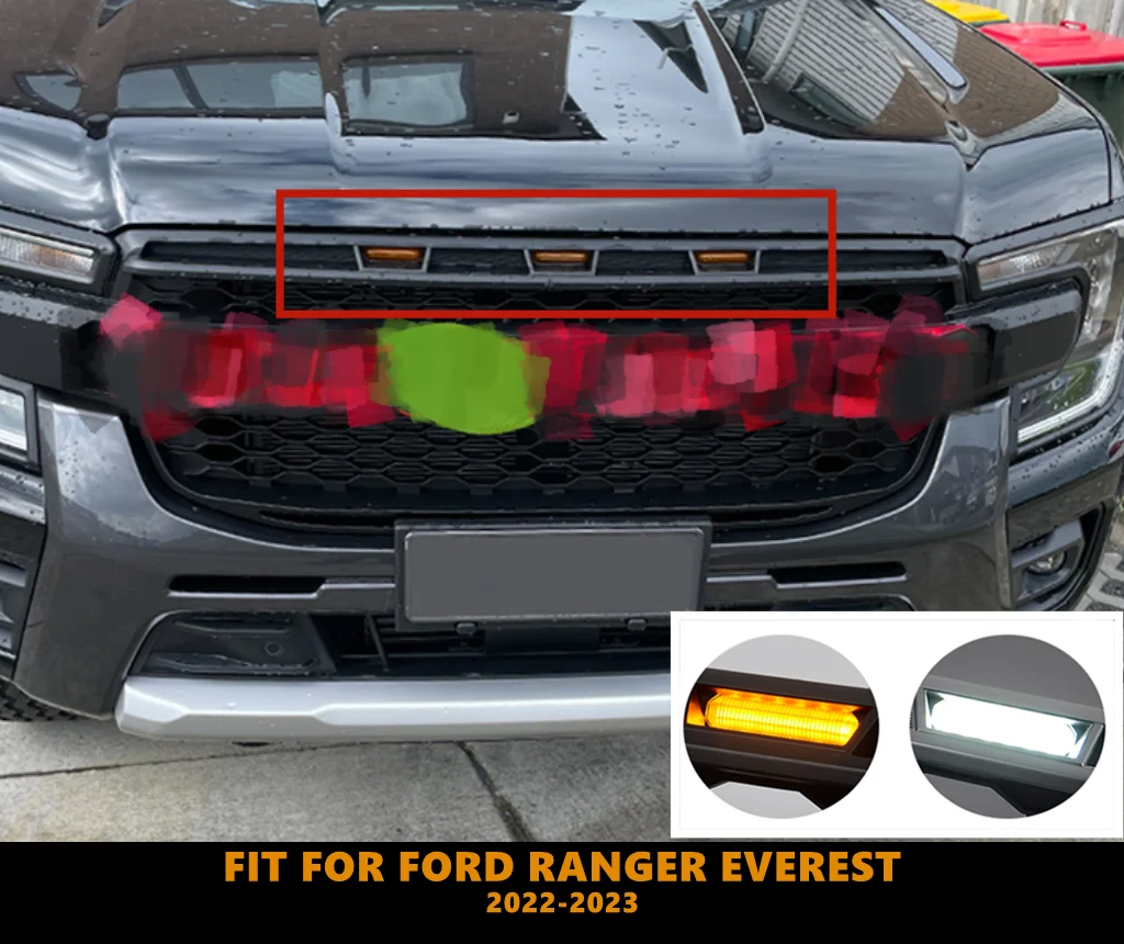 

High Quality Car Grill LED Lights LED Yellow Lights For Grill Fit For Ford Ranger Everest Raptor 2022-2023