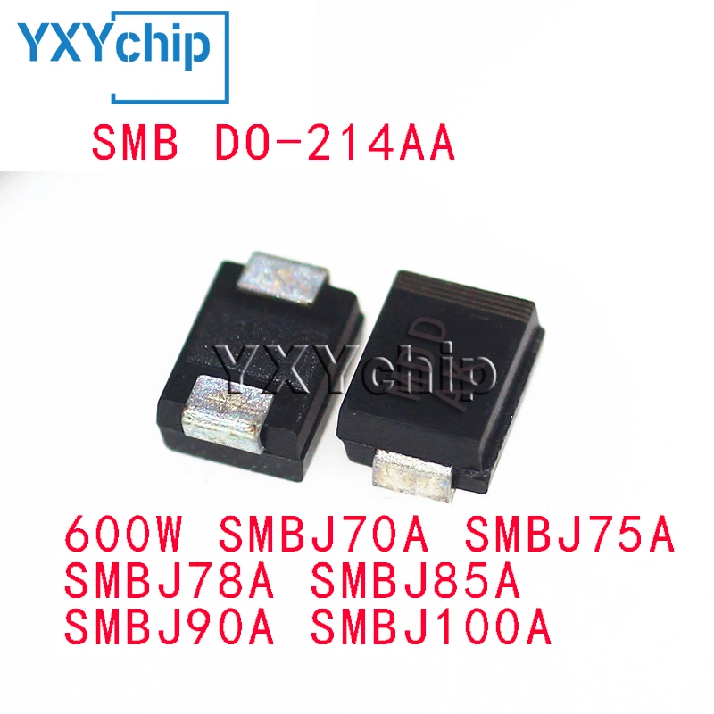 20pcs Smd Transient Voltage Suppression Diode Smbj70a Smbj75a Smbj78a Smbj85a Smbj90a Smbj100a Do-214aa Tvs 600w Unidirectional