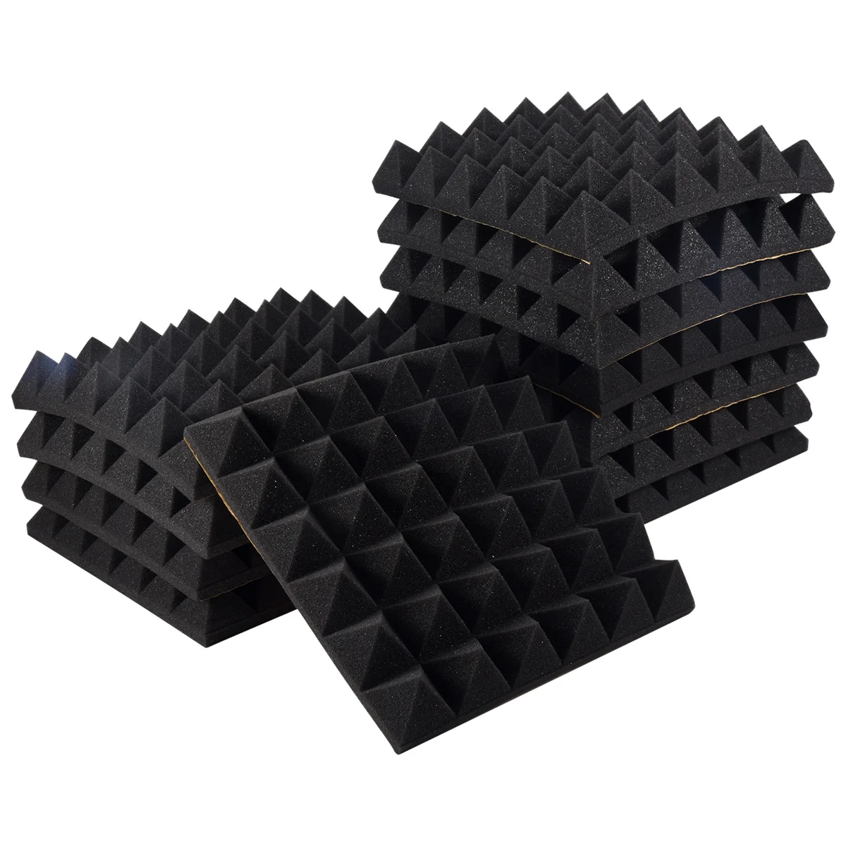 

B72A 12Pcs Soundproof Foam Panels,2 Inch x 12 Inch x 12 Inch Pyramid Shaped Acoustic Panels for Wall,Studio, Home and Office