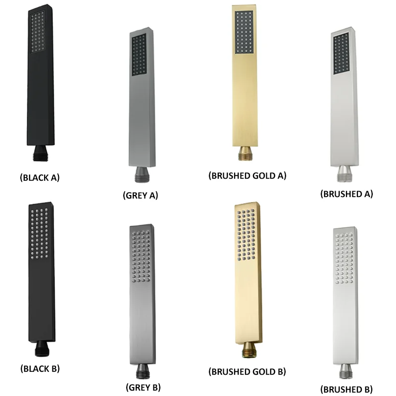 

Brushed/Matt Black/Gray/Brushed Gold Square 304 Stainless-Steel Handheld High-Pressure Shower Head Shower Accessories