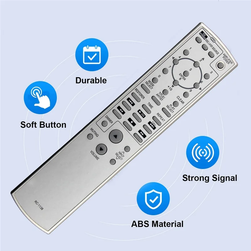 Denon AV レシーバー パワー アンプ コントローラー用 RC-1138 リモコンを交換してください-BTFL