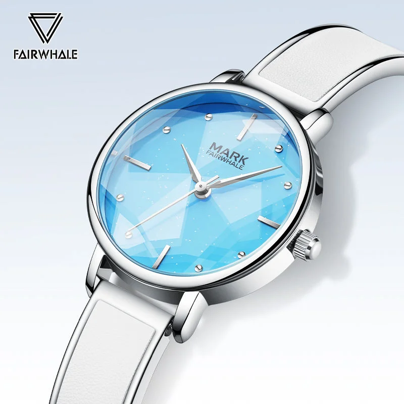 Mark Fairwhale Dress Blue Watch For Women Fashion Quartz Bracelet Lady Luxury Stainless Steel Wristwatch Girl 2026 New