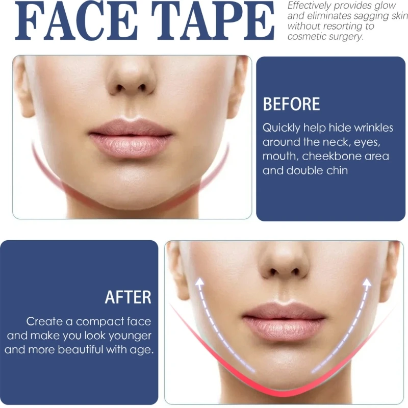 60pcs Face Lift Tape,Face Lifting Tape Invisible Makeup Tape Face Lift Neck Tape Drop Shipping