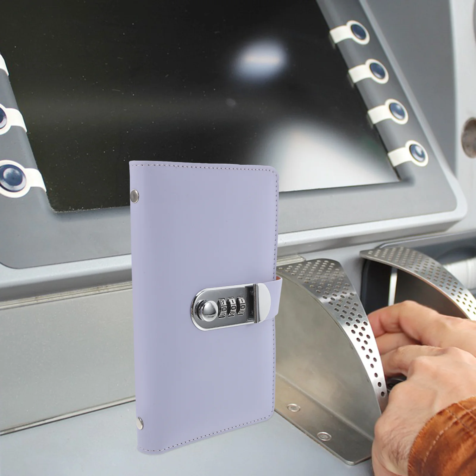 

Cash Saving Binder with Lock Large Capacity Waterproof Budget Organizer Dual-Sided Storage for Money Management Savings