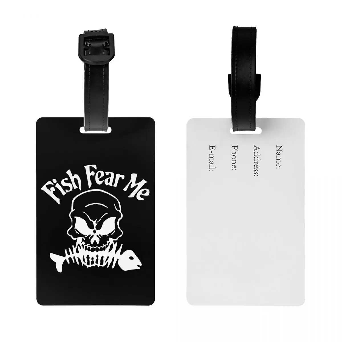 Fish Fear Me Fishing Quote Luggage Tag Fisherman Fish Suitcase Baggage Privacy Cover ID Label