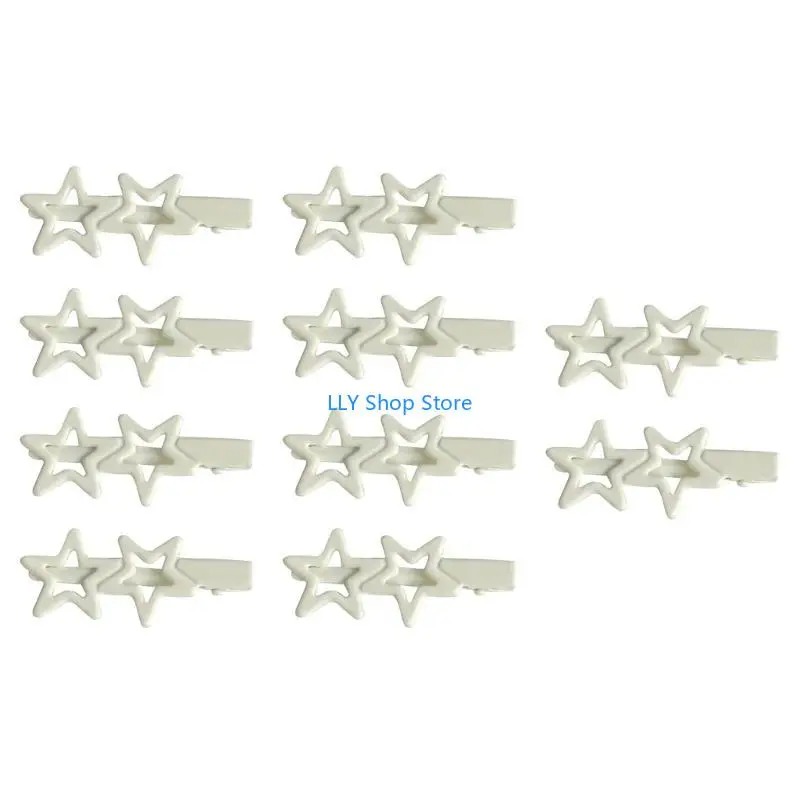

T8UD 10PCS Candy Color Star Hair Clips Hot Girls Hair Barrettes Kids Hair Decorations