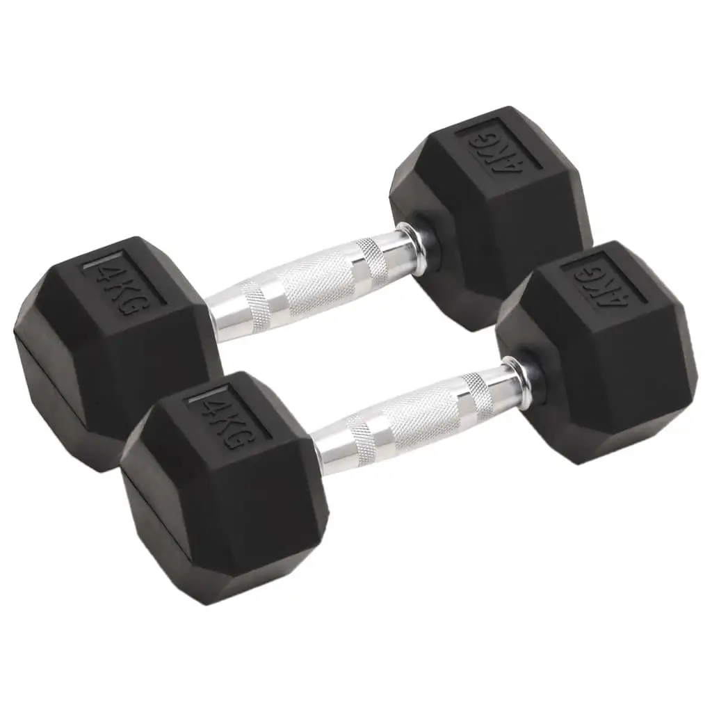 Set of 2 Cast Iron Dumbbells - 8kg Weights for Home Gym & Strength Training