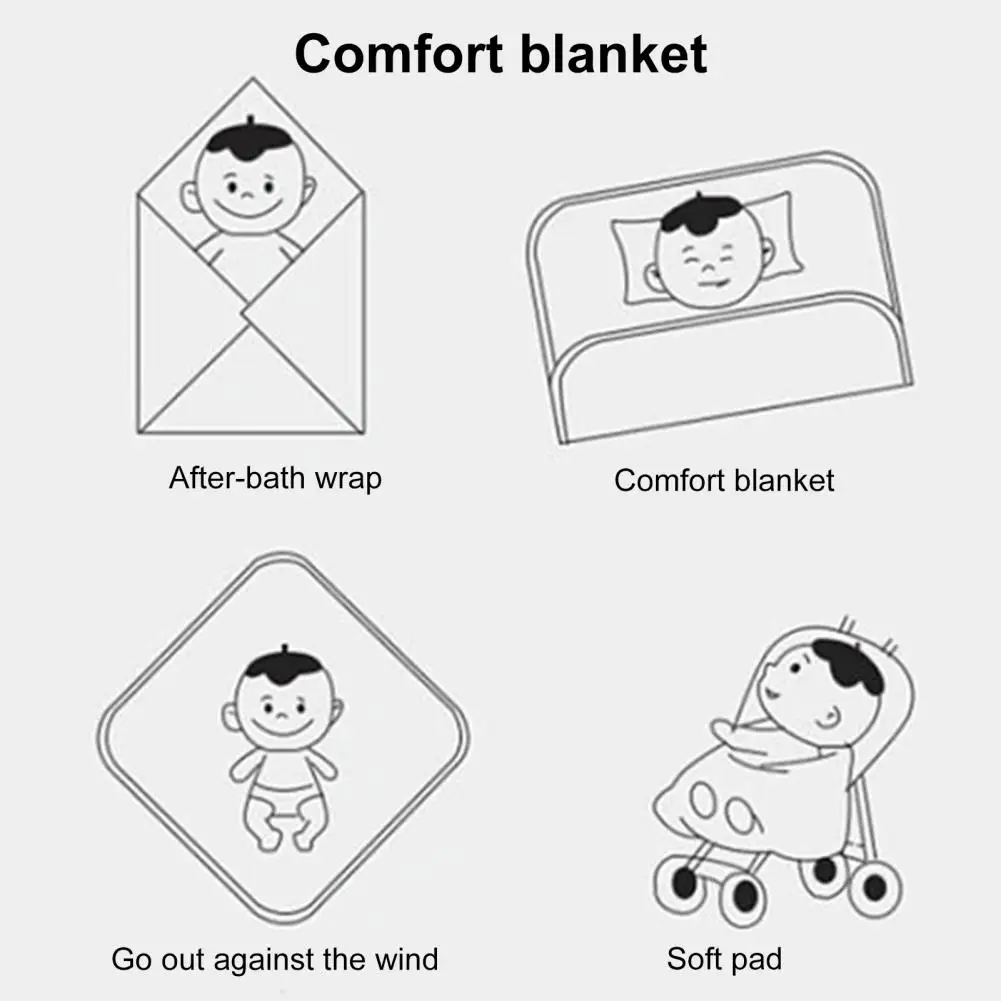 Gentle Baby Towel Soft Microfiber Children Bath Towel with Cartoon Embroidery Highly Absorbent Newborns Swaddle Blanket for Kids