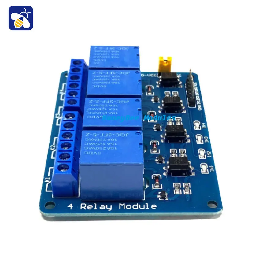 5V 4-Channel Relay Module KY-019 4-Channel Optocoupler Relay Module with Optocoupler Isolation