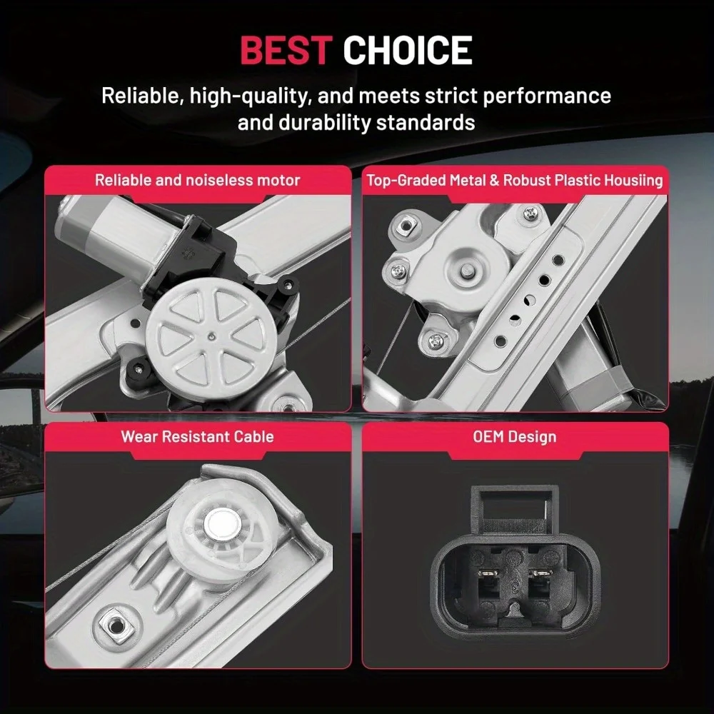 751-966 منظم نوافذ الطاقة مع محرك أمامي يسار لـ 2010 2011 2012 2013 2014 2015 كاديلاك SRX, 2011 Saab 9-4X