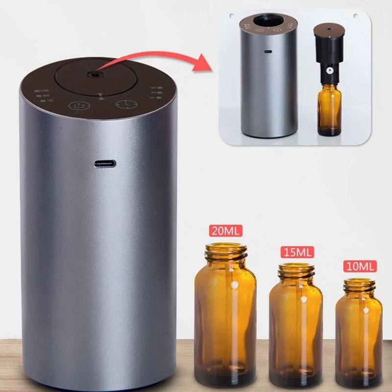 Difusor de Aceites Esenciales Ambientador Para Coche Nebulizador De Aromaterapia Sin Agua Máquina Aromática De Aceite Difusor De
