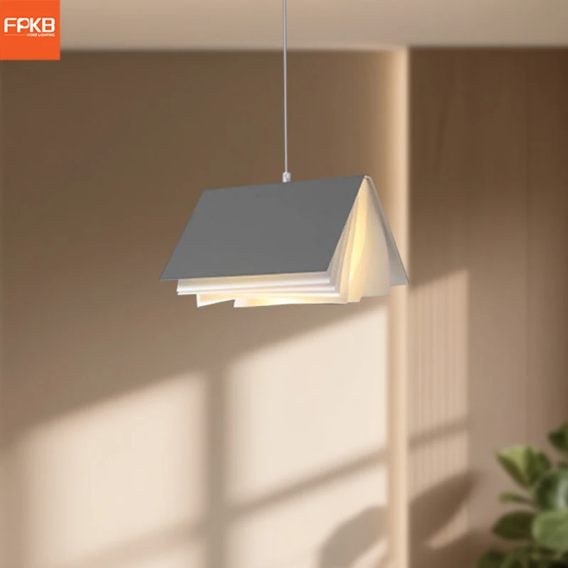 Book lamp restaurant chandelier designer creative personality study bedroom bedside lamps three-head dining table lighting