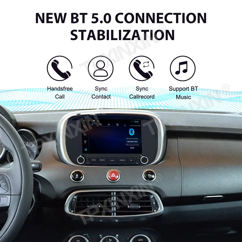 7.0 بوصة لشركة فيات 500X 2015 إلى 2017 سيارة أندرويد 14.0 السيارات Carplay نظام تحديد المواقع والملاحة شاشة تعمل باللمس مشغل وسائط متعددة راديو رئيس وحدة