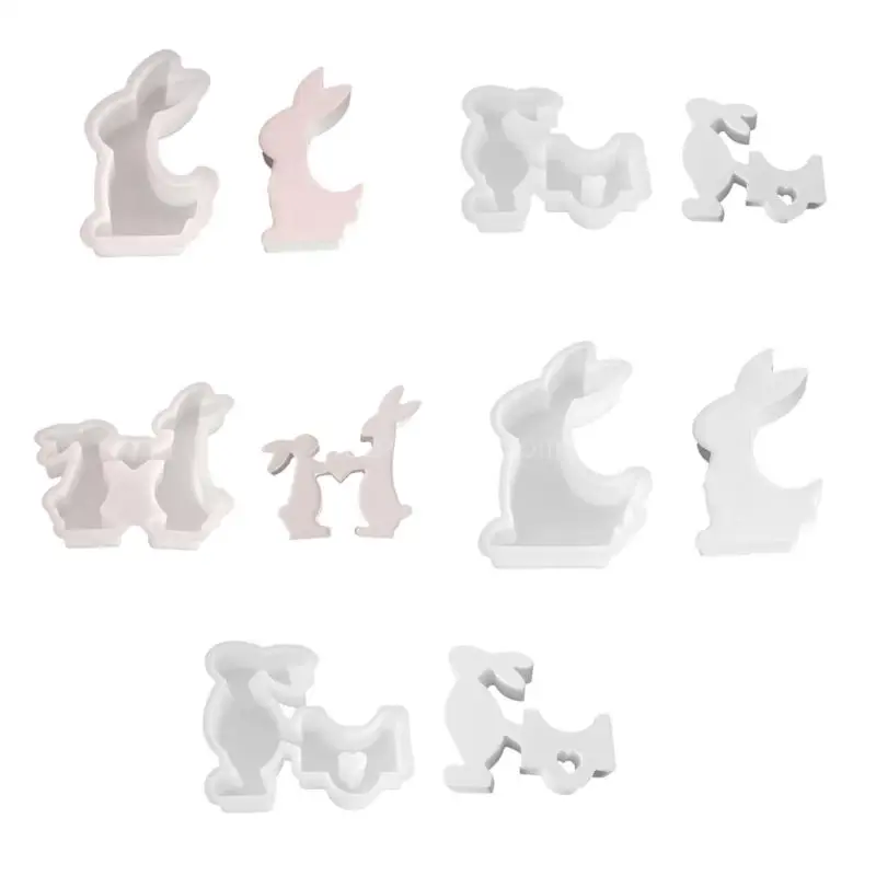 Rabbit Silicone Mold DIY Wax Molds Casting Mould Handmade Animal Resin Molds Desktop Ornaments