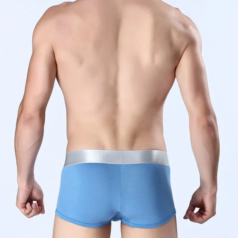 4 pz/lotto cotone Boxer uomo traspirante intimo uomo Soft Boxer Homme Silver Edge Boxer uomo Boxer Hot mutande 10 colori