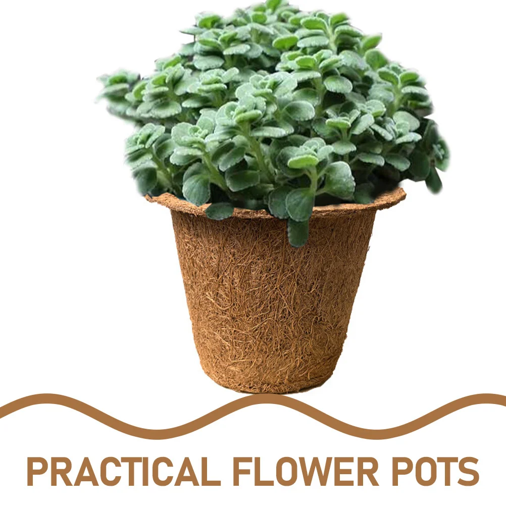 

6pcs Coir Nutrition Cups Degradable Nursery Pots For Garden Planting Balcony Flowerpot Household Flower Pots Succulent Planter