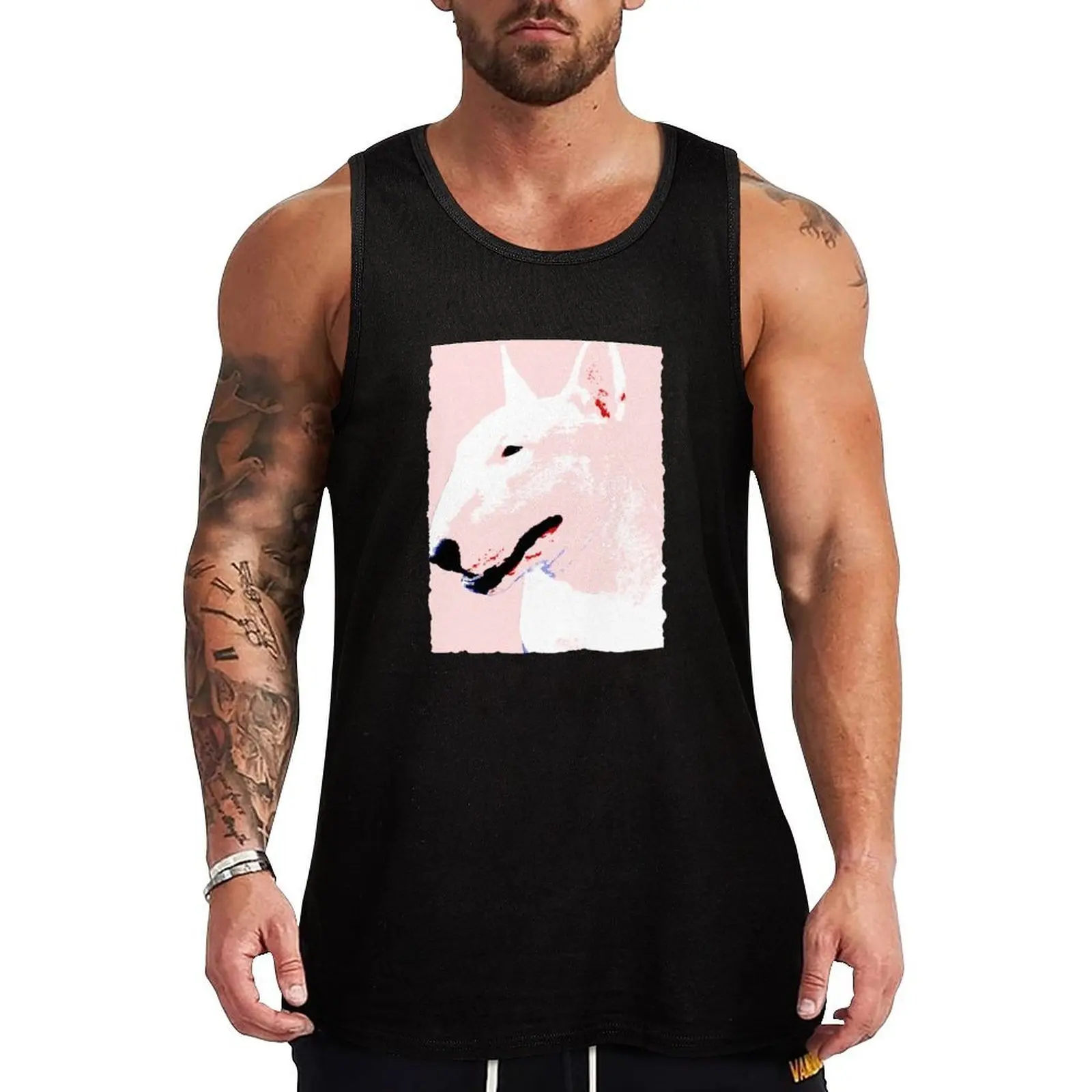 Camiseta sin mangas con estampado divertido de perro Bull Terrier, camiseta sin mangas con gráfico humorístico, camiseta sin mangas con estampado divertido de perro Bull Terrier