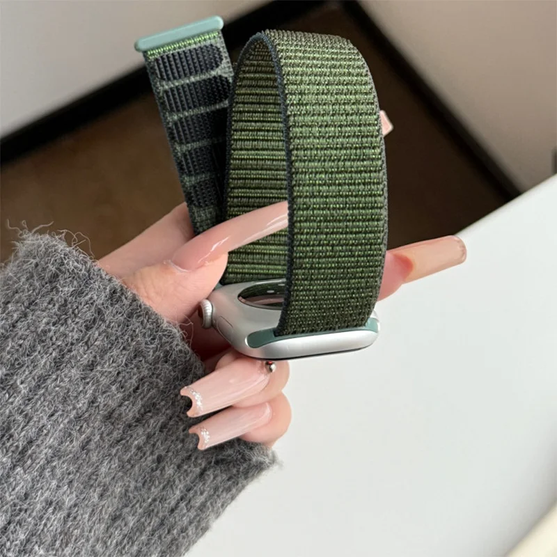 2026 Nylon Loop for Apple Watch Band 49mm 46mm 40mm 44mm 41mm 45mm 42mm Bracelet IWatch 12/11/10/9/8/7/6/5/4/SE/Ultra 4/3 Strap