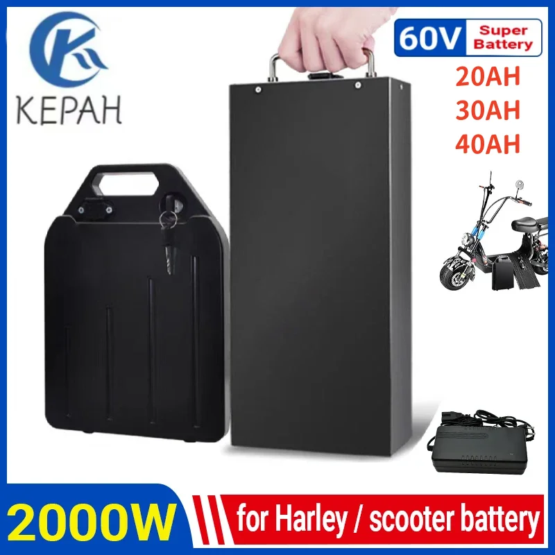 60V40AH is suitable for two wheel folding and for Harley electric motorcycles/bicycles/cars. 18650 lithium battery rechargeable