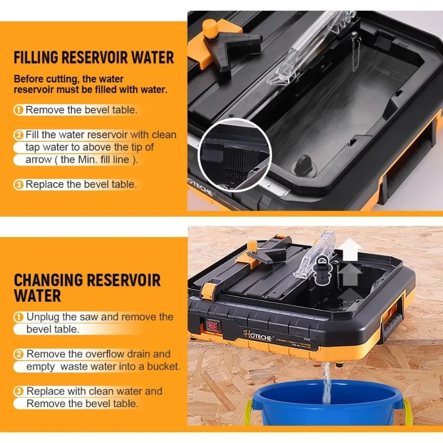 منشار بلاط مبلل محمول مقاس 41 2 بوصة مع خزان مياه مخفي لقطع البلاط والأحجار الكريمة الفعالة والدقيقة 045 في H #4