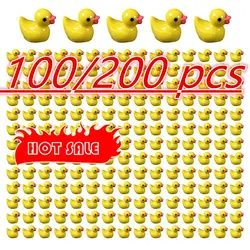 100/200pcs Yellow Duck Ornament Miniature Figures Multicolour Tiny Duck Resin Handicraft Micro Fairy Landscape Decoration DIY