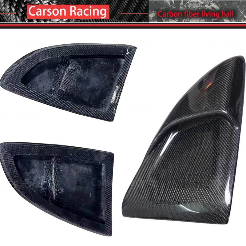 For Porsche 718 Cayman WET Carbon Fiber Rear Window Side Vent Spoiler Wing Real Forge Carbon Fiber Rear Window Side Grille