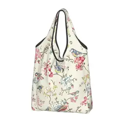 Caths Kidstons Grocery Bags Durable Large Reusable Recycle Foldable Heavy Duty Toile De Jouy Shopping Eco Bag Attached Pouch