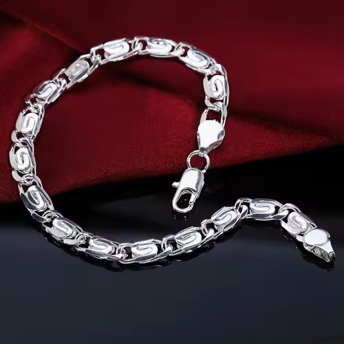Fine 925 Sterling Silver Noble Nice Chain Solid Bracelet for Women Men Charms Party Gift Wedding Fashion Jewelry Hot Model - Image 23