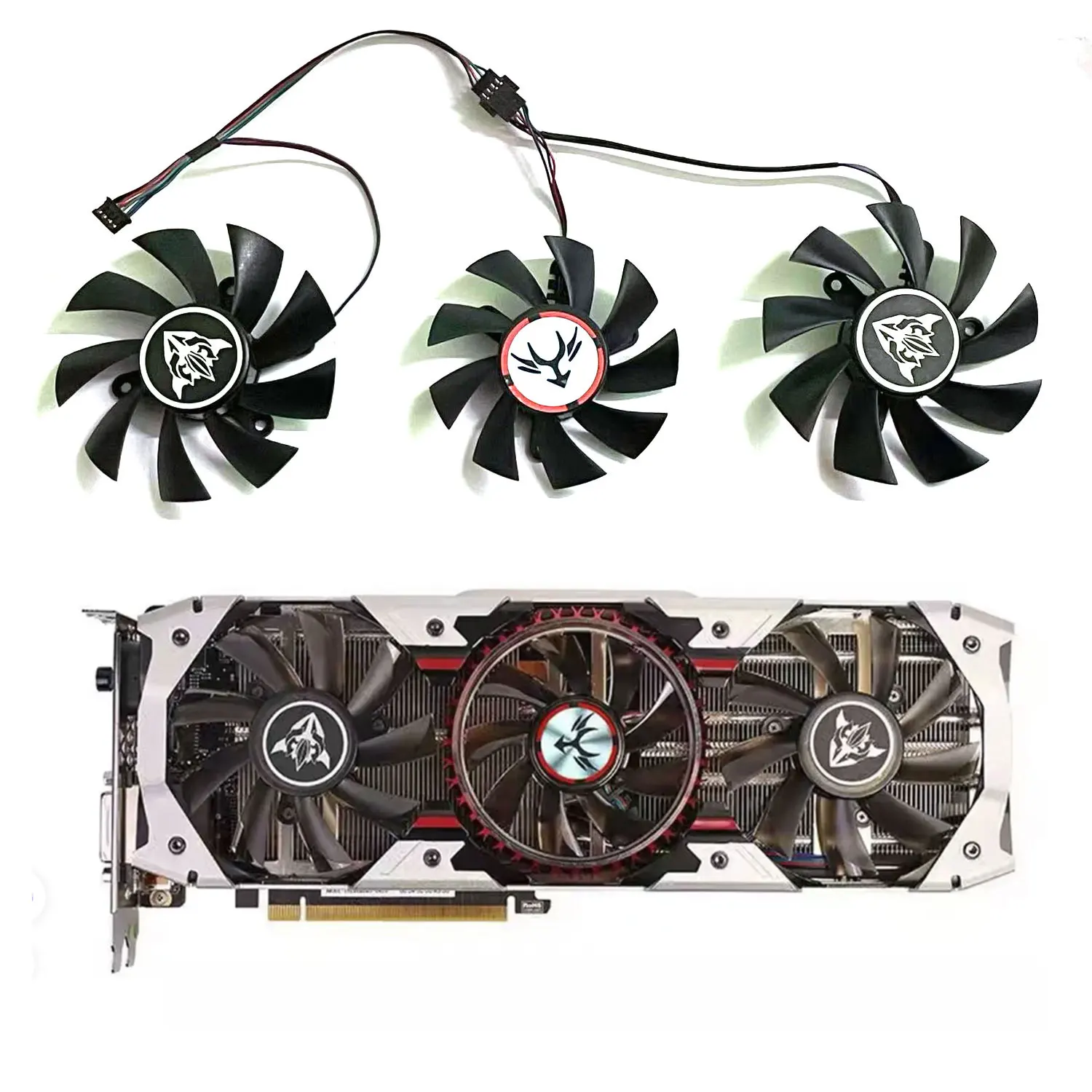 Brand new 75MM 85MM DIY replacement fan 4PIN suitable for Colorful GTX1070 1070TI 1080 1080TI iGame AD Flame Ares graphics card