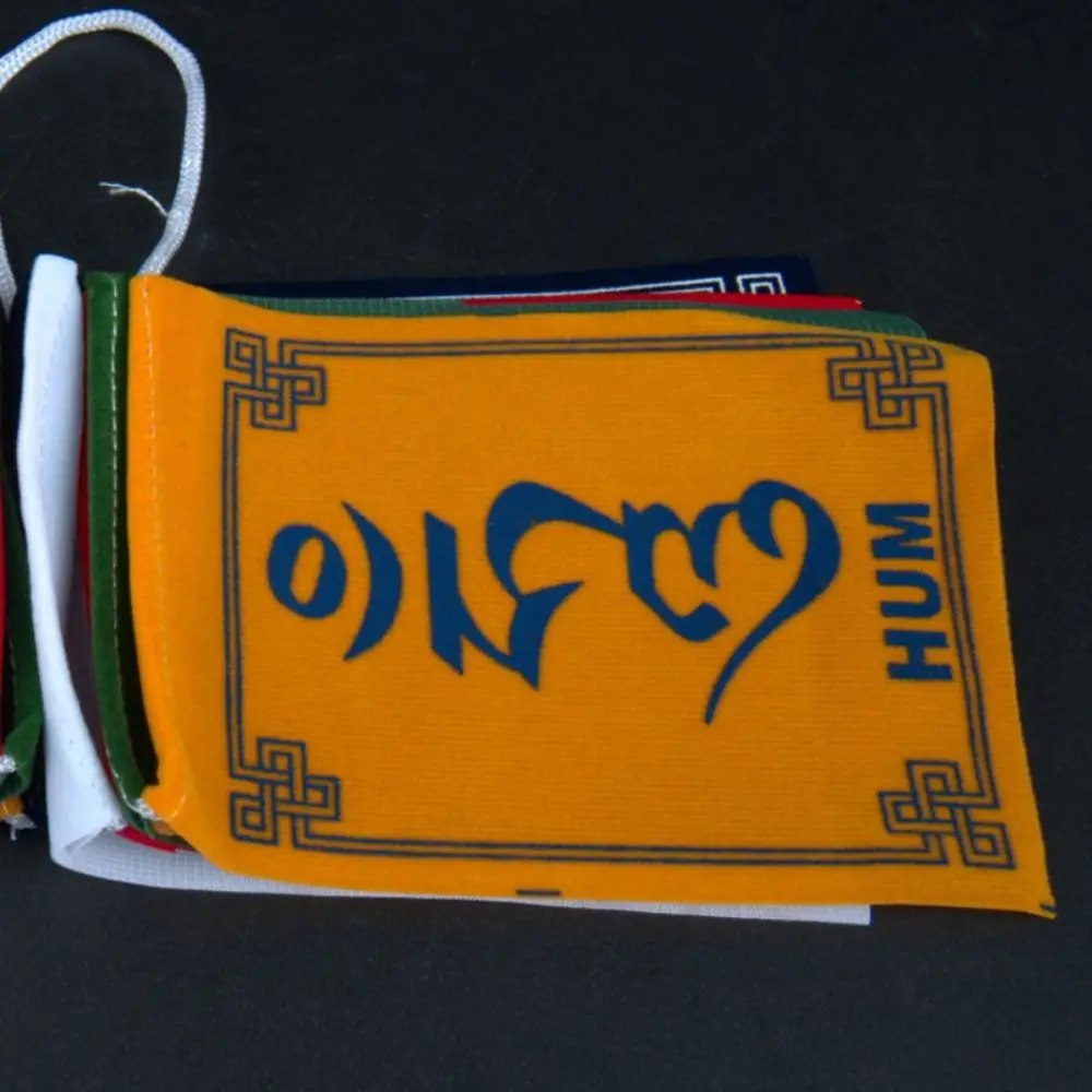 10pcs/string Hanging Ornaments Mini Colorful Prayer Flags Five Colors Flannel Buddhist Ceremony Flag Religious Flags Restaurant