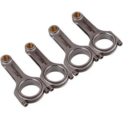 maXpeedingrods 4x EN24 4340 Forged H-Beam Connecting Rods For 4G63 2nd Gen & Lancer EVO 7 BOLT