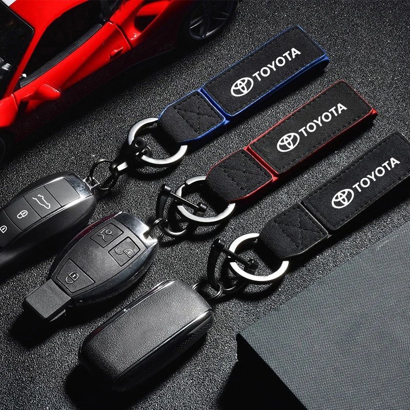 Car Suede Keychain Keyring Key Chains Lanyard Gifts Key Chain For Toyota Prius Corolla Rav4 Yaris Verso Camry Hilux Auris