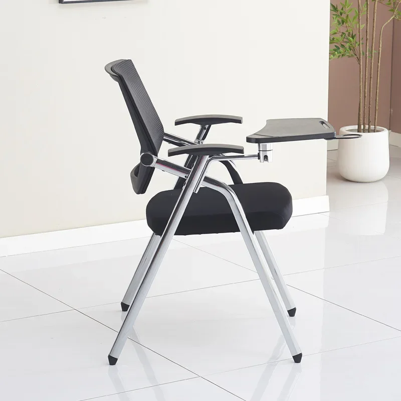 Folding Training Chair with Writing Tablet Mesh Back Office Meeting Student Stackable Chair