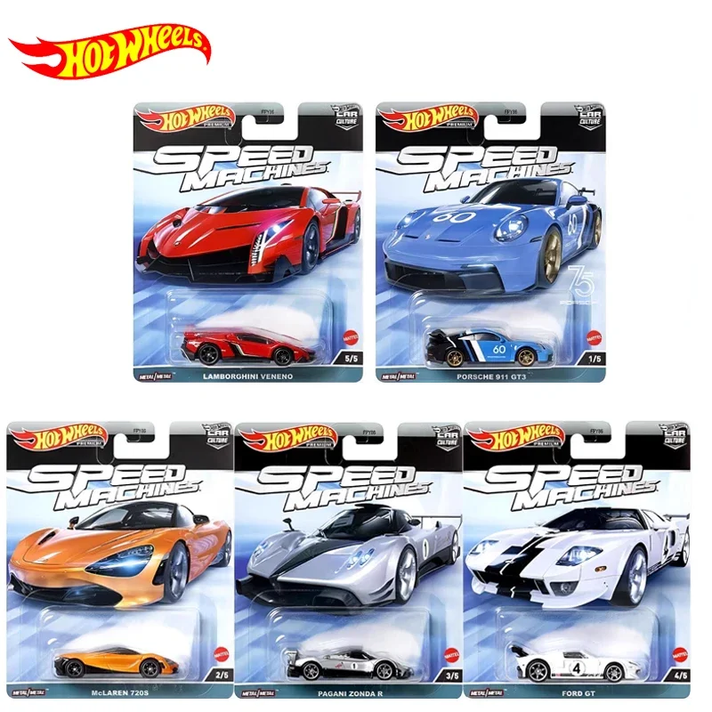 Original Hot Wheels Premium Car Culture Speed Machines Diecast 1/64 Vehicles  Pagani Zonda Ford GT Kids Boys Toys for Children