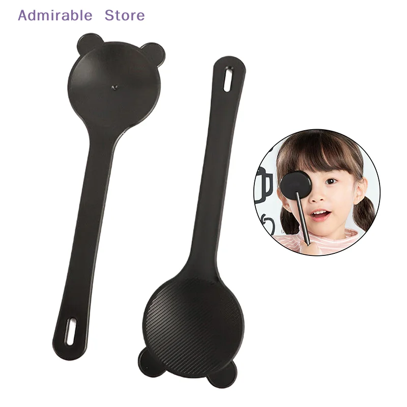 w1PCS Eye Occluder Professional Black Bear Shape Handheld Optometry Tool Eye Occluder Block Plate For Vision Test With Scale